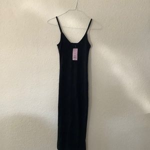 Long knit black dress